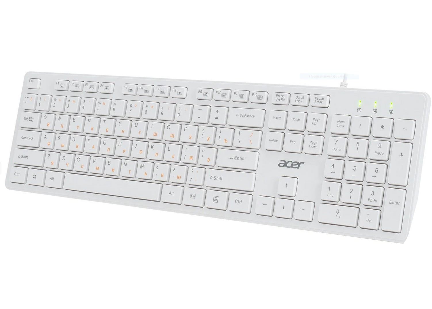 Клавиатура Acer OKW123 USB белый
