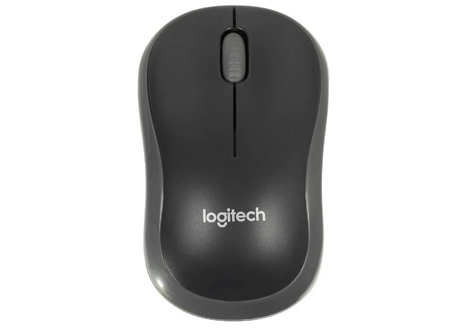 Мышь Logitech M185 беспроводная оптическая USB серо-черный [910-002252]