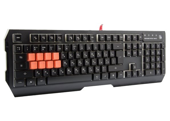 Клавиатура A4Tech Bloody B188 103+1кн. подсветка водостойкая USB черный