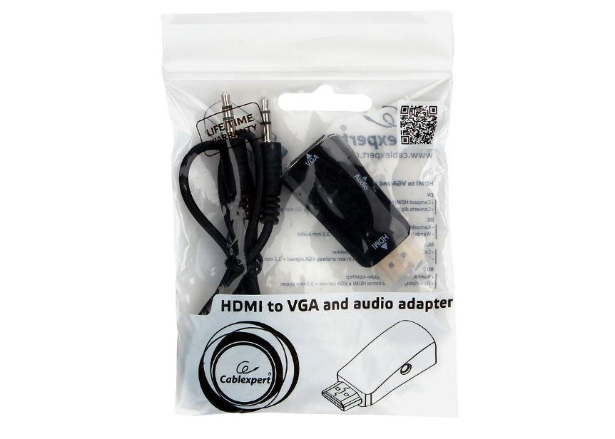 Адаптер переходник HDMI->VGA Cablexpert A-HDMI-VGA-02 + аудио