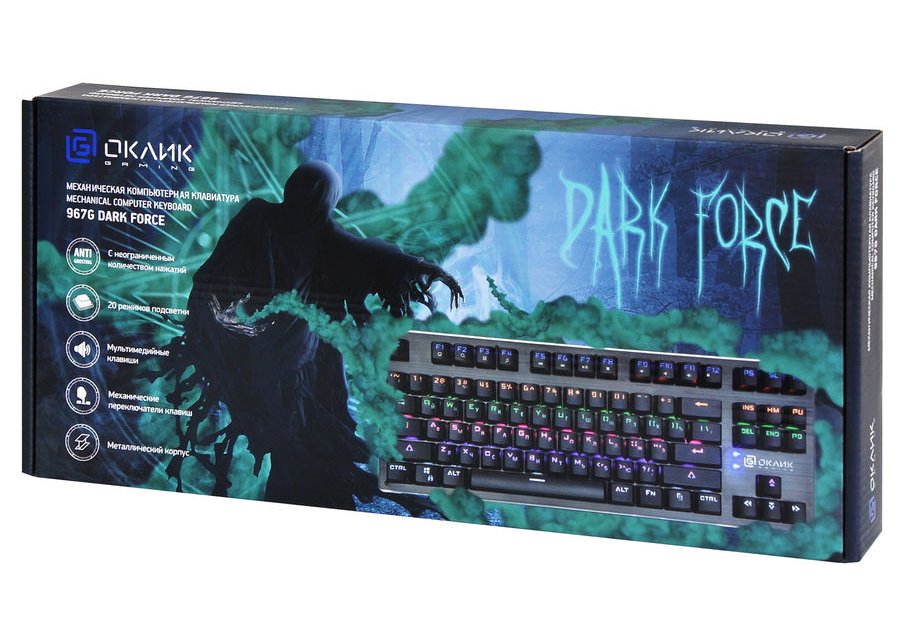 Клавиатура Oklick 967G Dark Force механическая с подсветкой USB черный
