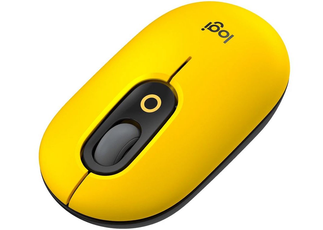 Мышь Logitech POP Mouse with emoji беспроводная Bluetooth оптическая USB желто-черный [910-006546]