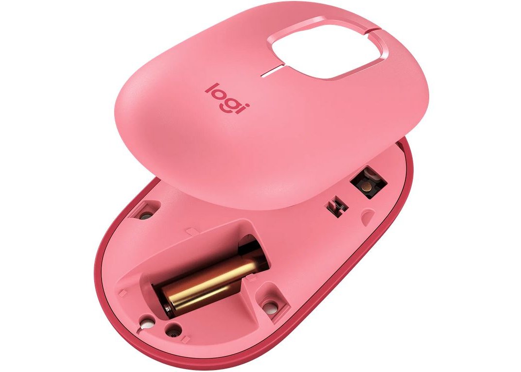 Мышь Logitech POP Mouse with emoji беспроводная Bluetooth оптическая USB розово-красный [910-006548]