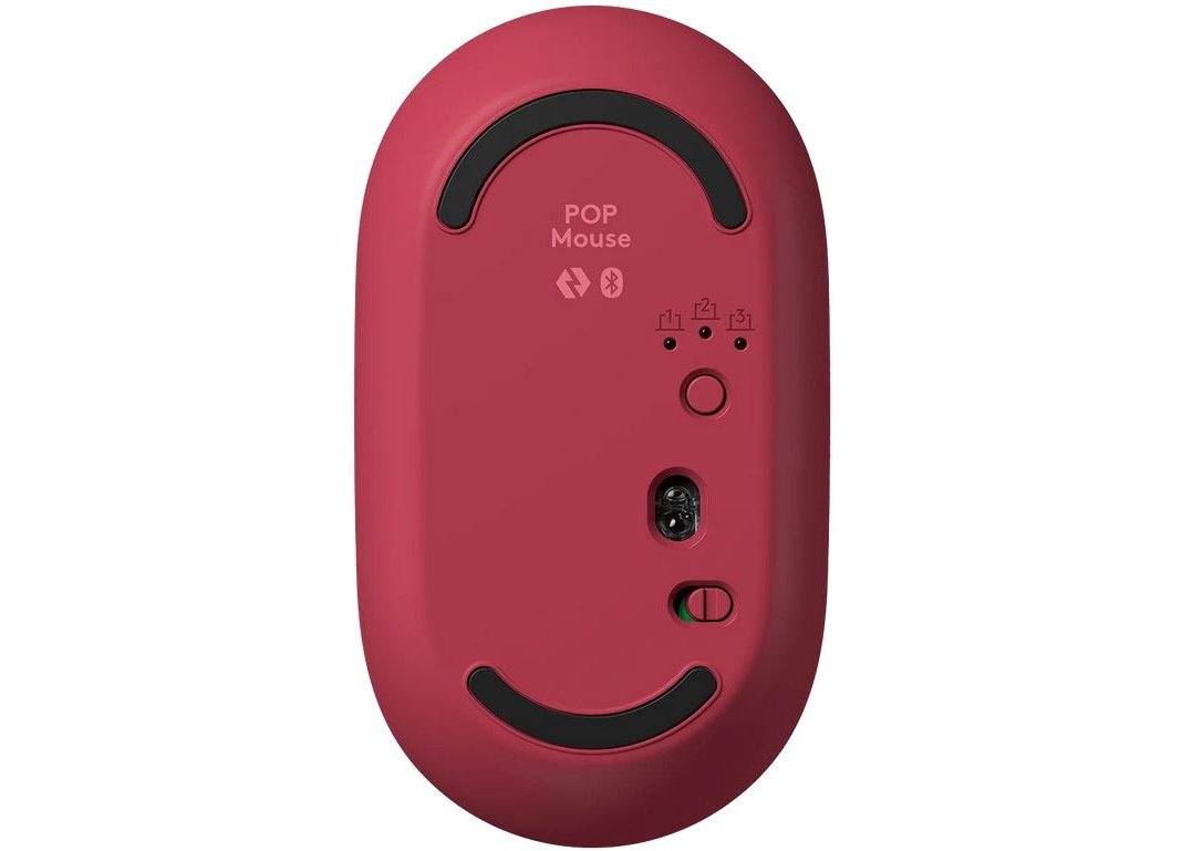 Мышь Logitech POP Mouse with emoji беспроводная Bluetooth оптическая USB розово-красный [910-006548]