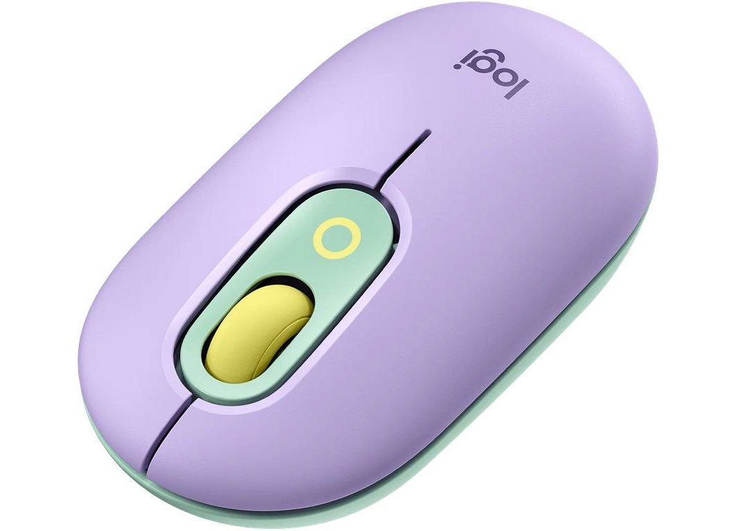 Мышь Logitech POP Mouse with emoji беспроводная Bluetooth оптическая USB фиолетово-зеленый [910-006547]