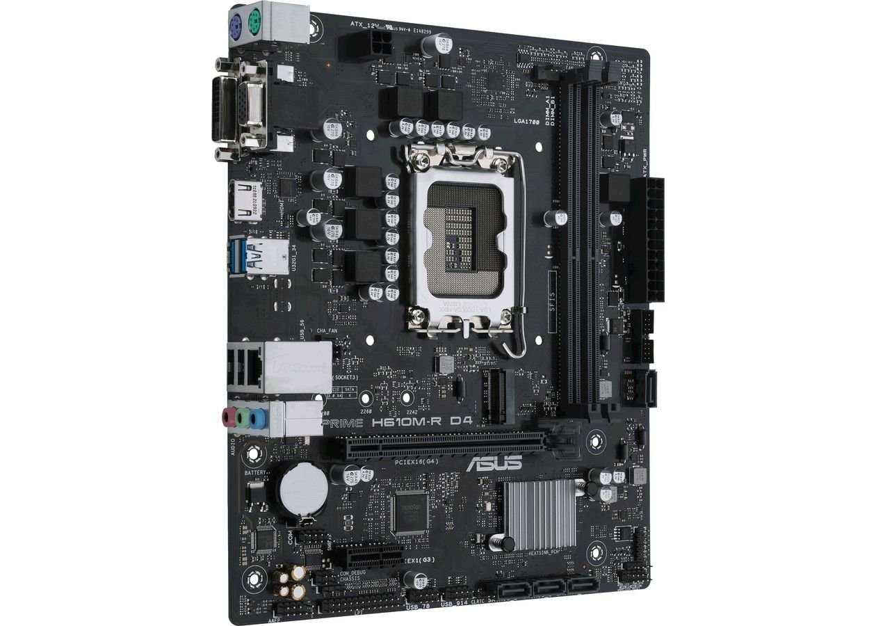 Материнская плата Asus PRIME H610M-R D4-SI H610/ 2xDDR4/ M.2/ SATAIII/ PCI-E/ D-Sub/ DVI/ HDMI/ 1Гбит LAN/ USB3.2 LGA1700 mATX