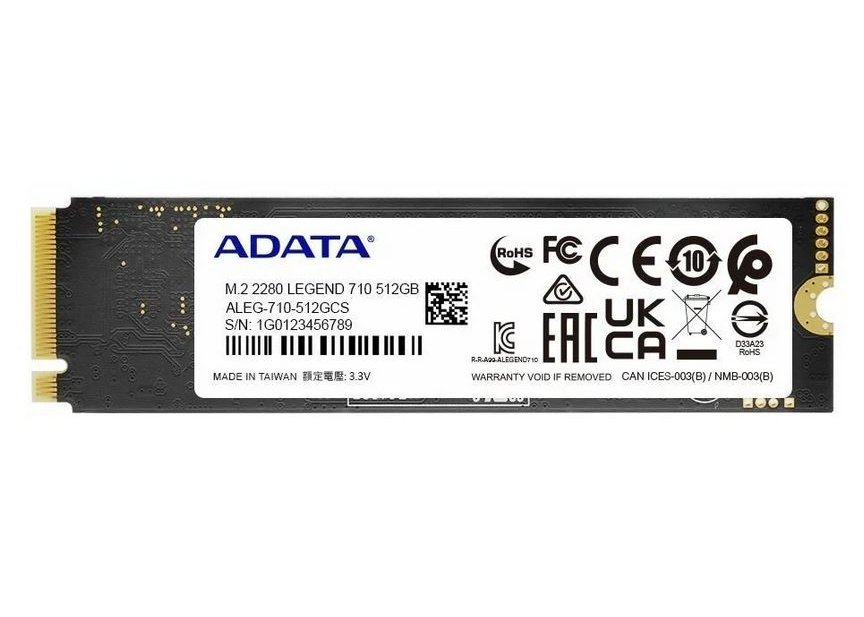 SSD накопитель ADATA 512Гб Legend 710 ALEG-710-512GCS M.2 2280 PCI-E 3.0 x4 NVMe